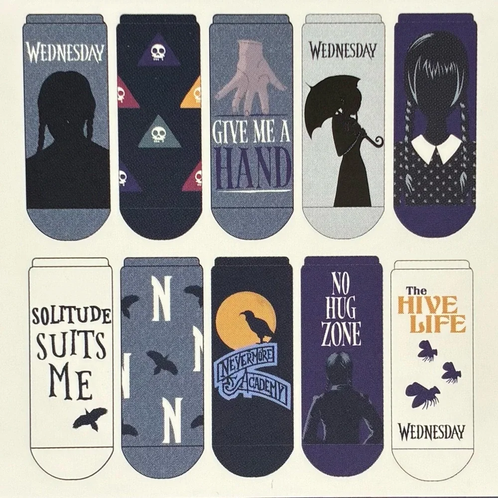 (2) Wednesday Addams Family Low Cut Socks 10 Pack Size 4 - 10